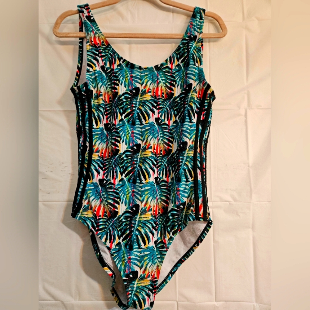 Tropical Leaf Print Womens Swimsuit. Addidas
